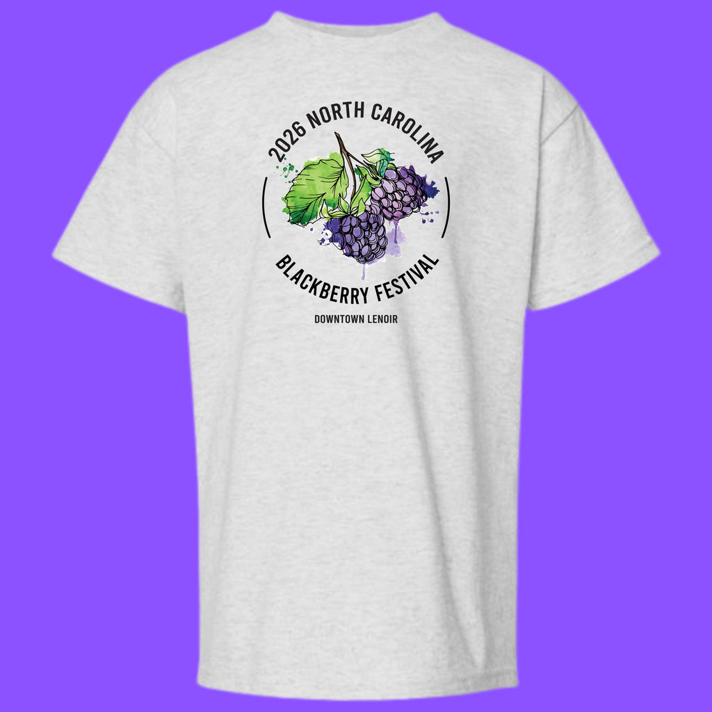 Official 2026 Blackberry Festival Ash T-Shirt, Youth