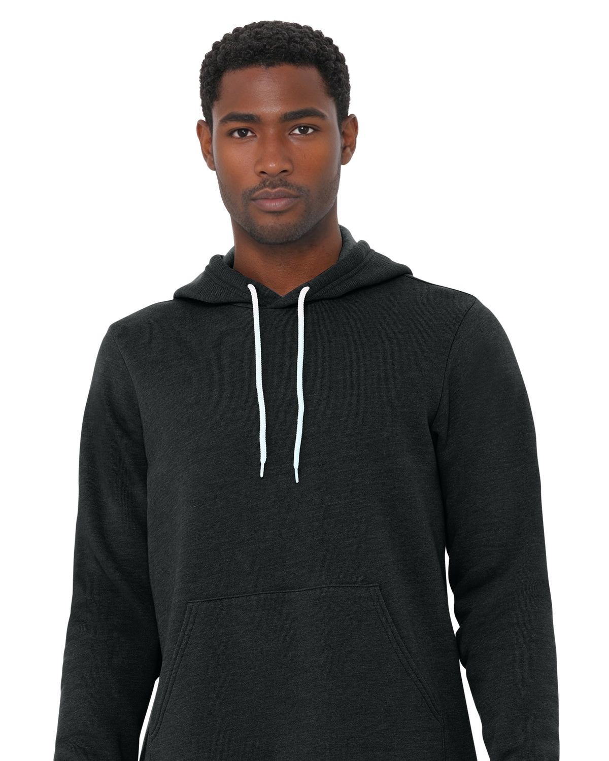 BELLA+CANVAS 3719 Black Heather model front on white