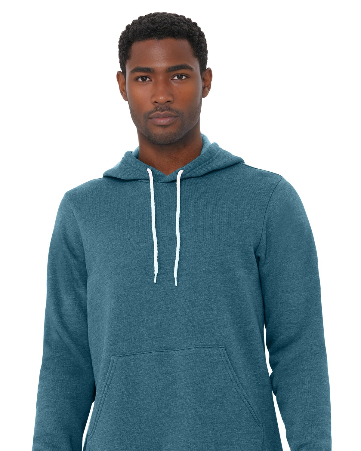 BELLA+CANVAS 3719 Heather Deep Teal model front on white
