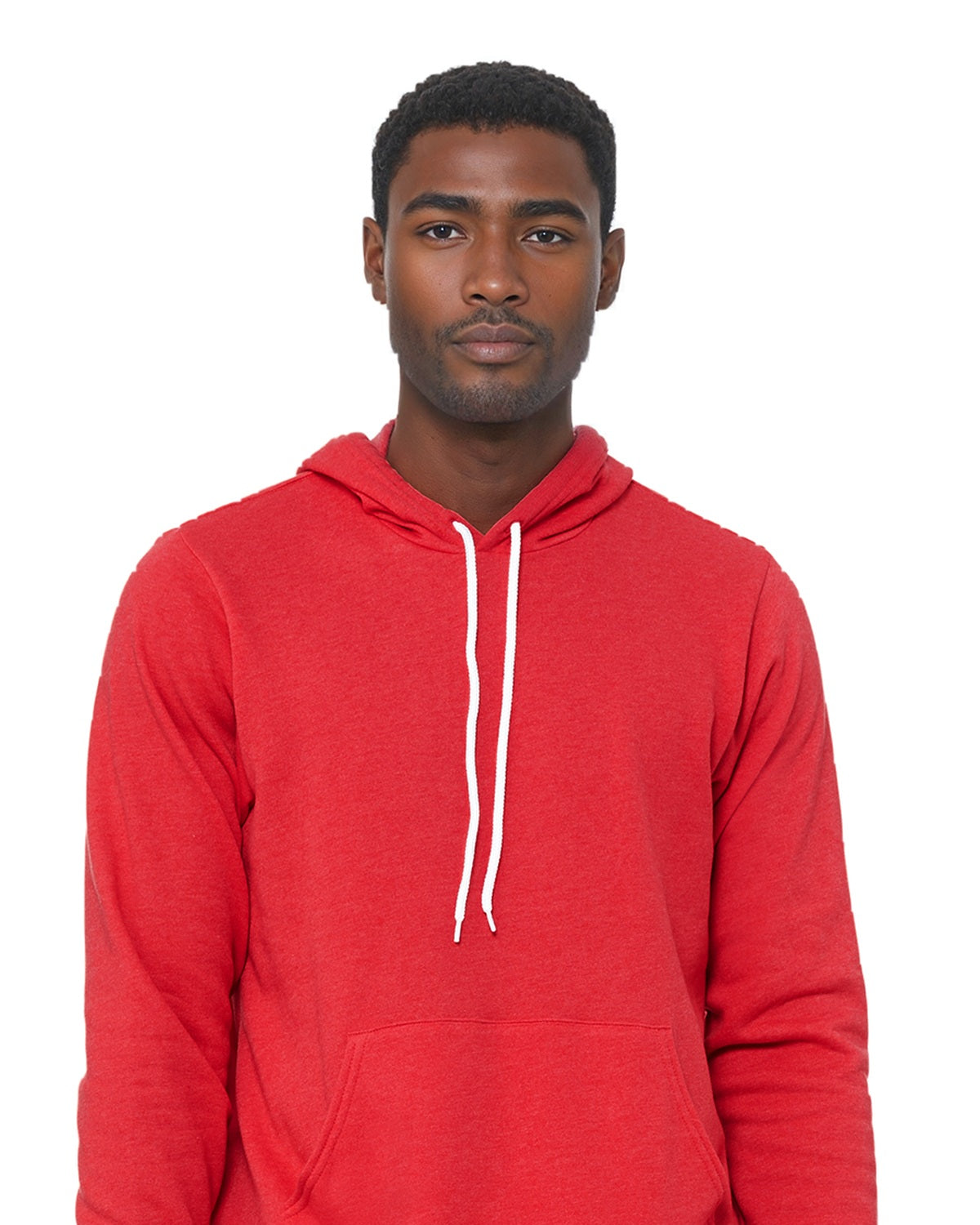 BELLA+CANVAS 3719 Heather Red model front on white