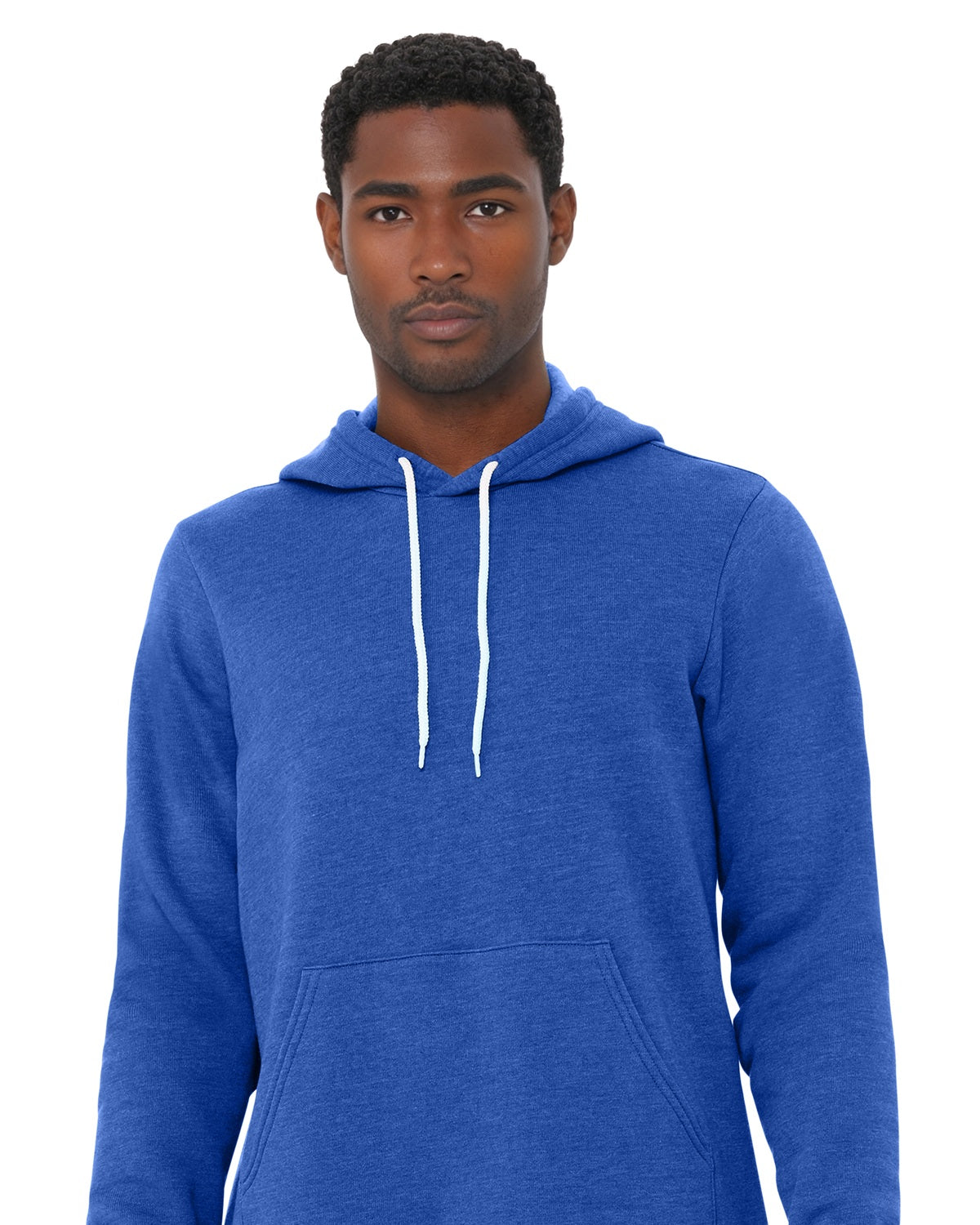 BELLA+CANVAS 3719 Heather True Royal model front on white