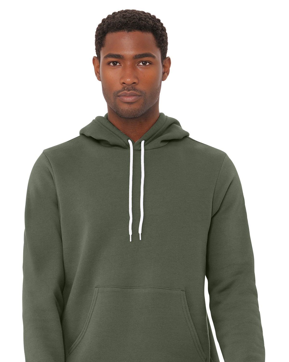 BELLA+CANVAS 3719 Military Green model front on white