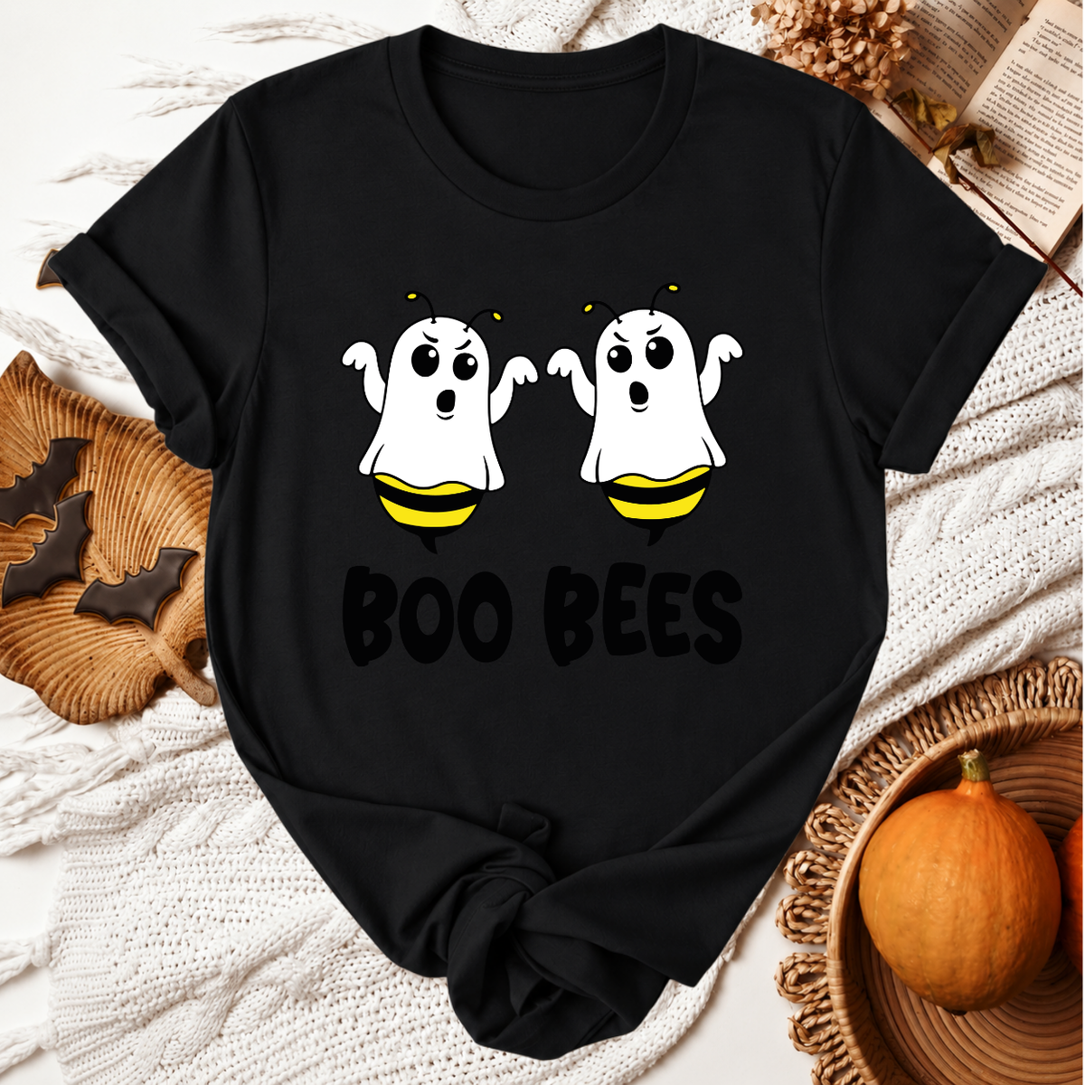 Boo Bees Halloween T-Shirt - Black