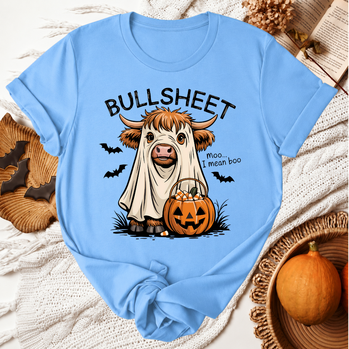 BullSheet Halloween T-Shirt - Carolina Blue