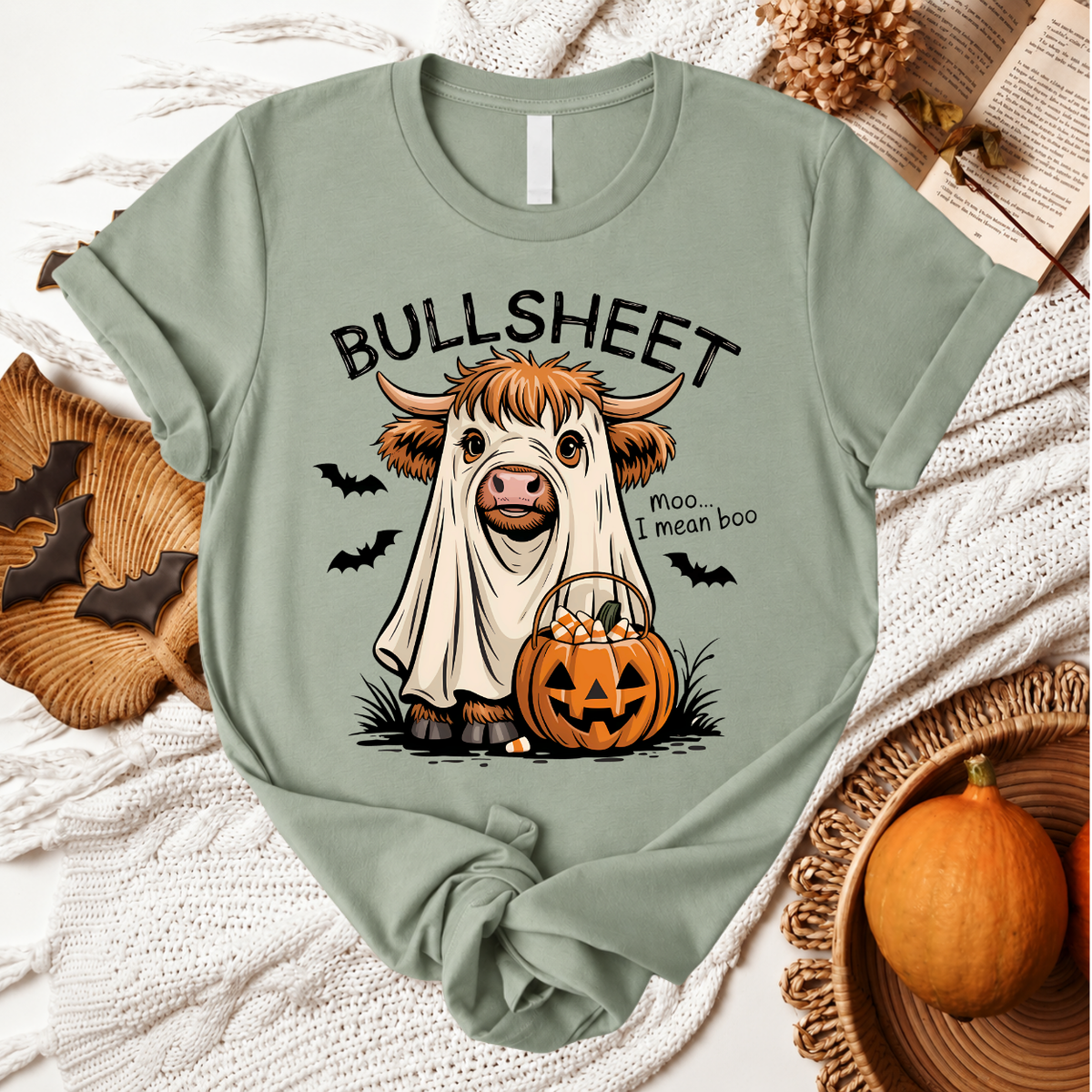 BullSheet Halloween T-Shirt - Sage