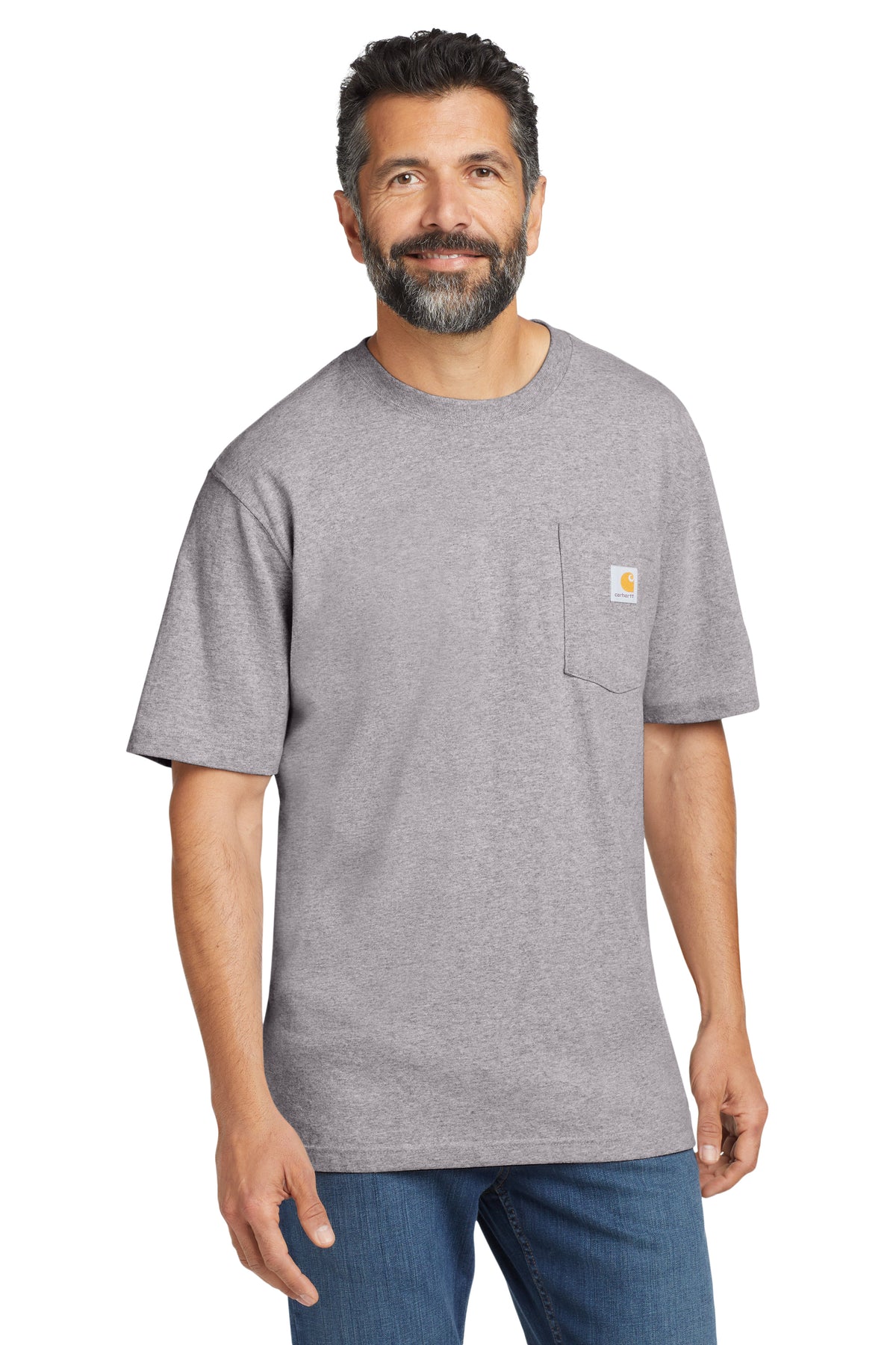 Carhartt CTK87 Heather Grey model front