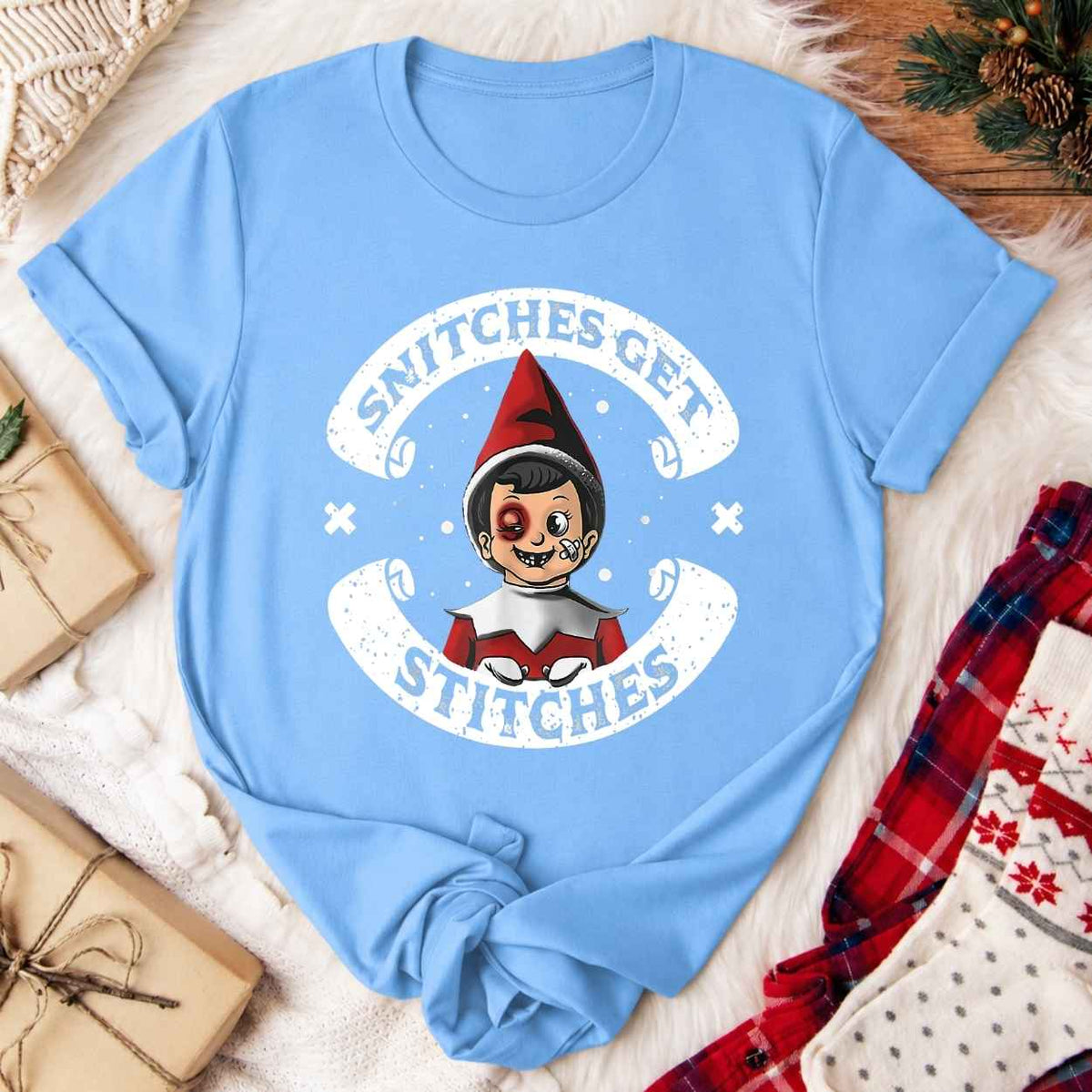 Snitches Get Stitches Christmas T-Shirt