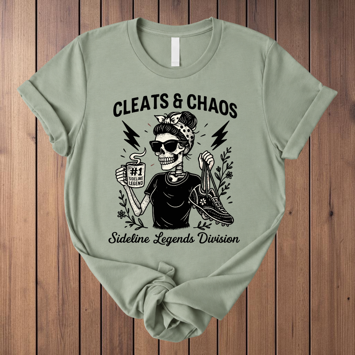 Cleats & Chaos soccer t-shirt in Sage