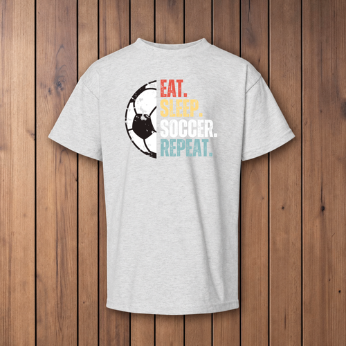 Eat Soccer 1 Youth T-Shirt - Ash