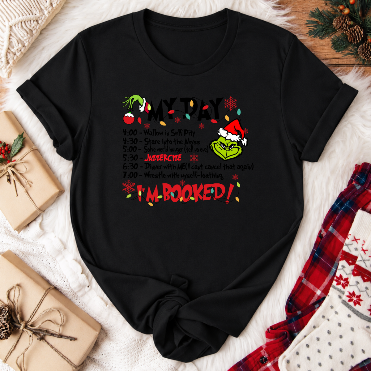Grinch My Day Christmas T-Shirt - Black
