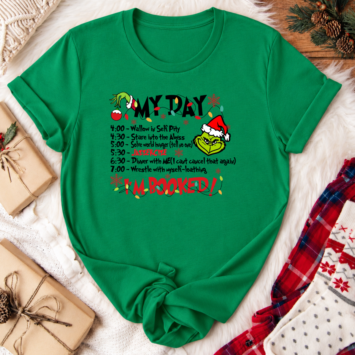 Grinch My Day Christmas T-Shirt - Kelly Green