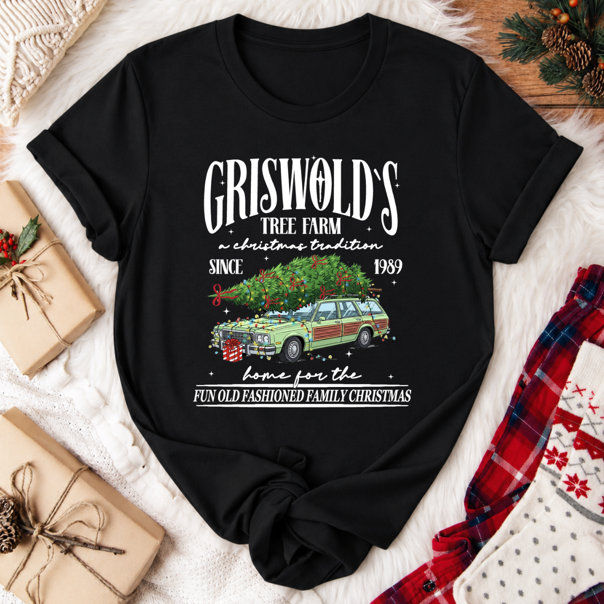 Griswold's Tree Farm Christmas T-Shirt - Black
