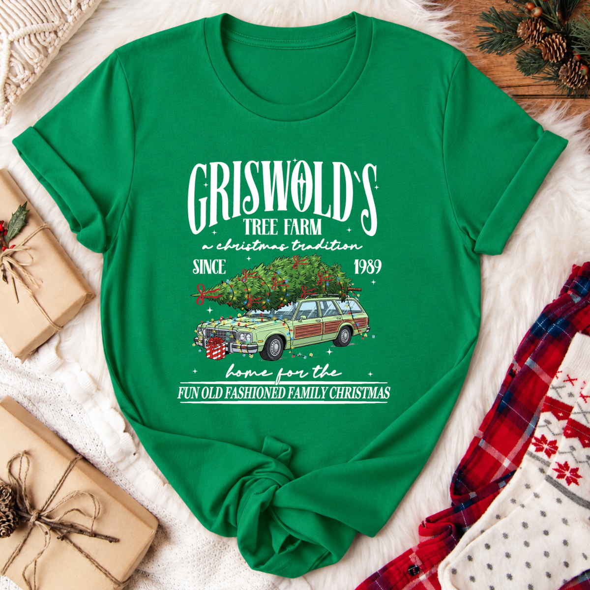 Griswold's Tree Farm Christmas T-Shirt - Kelly Green