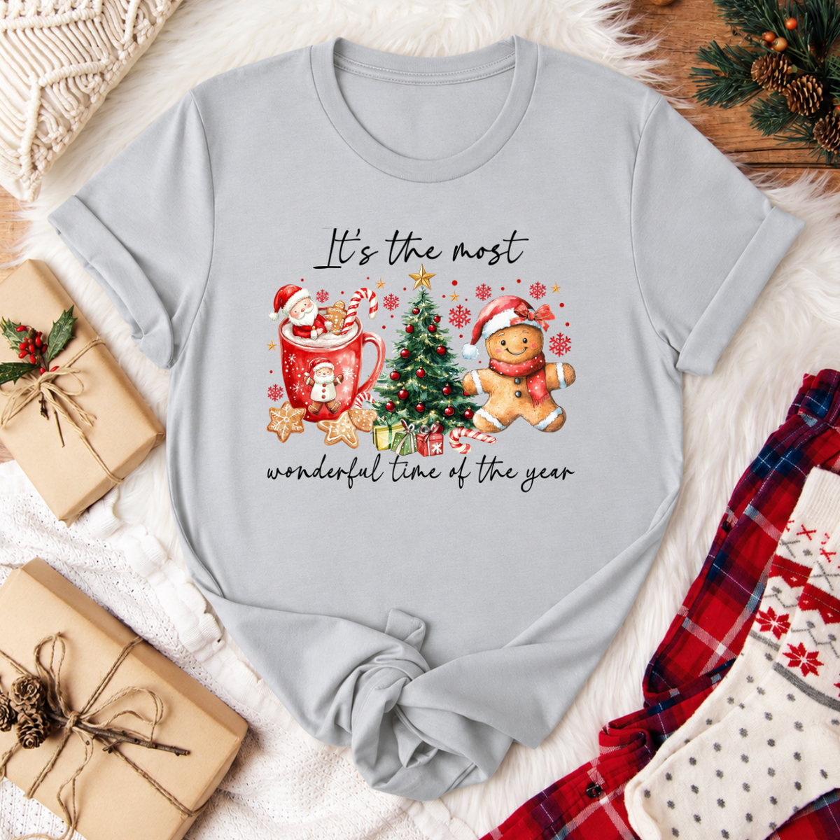 It's the Most Wonderful Time of the Year Christmas T-Shirt - Silver
