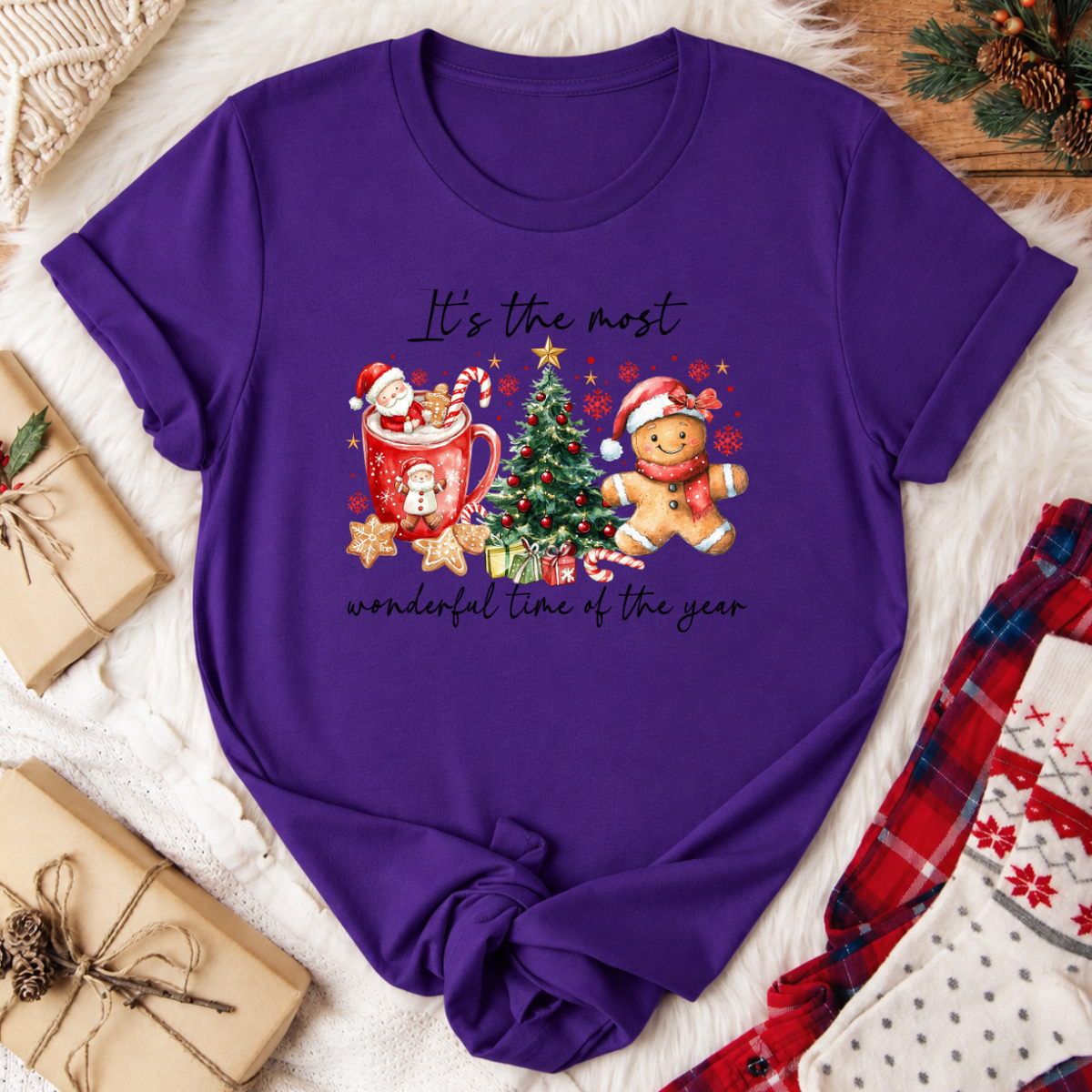 It's the Most Wonderful Time of the Year Christmas T-Shirt - Team Purple