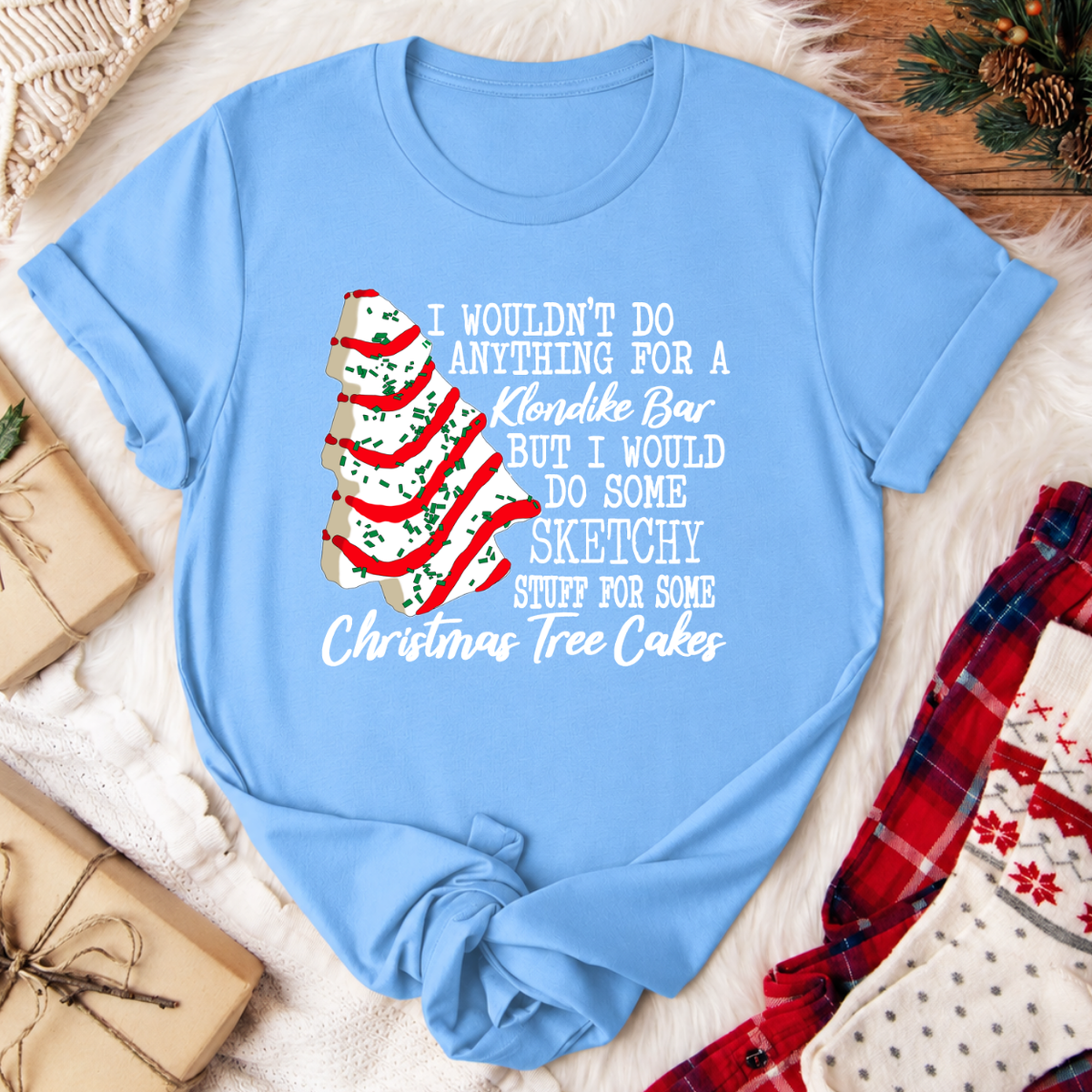 Klondike Tree Christmas T-Shirt - Carolina Blue