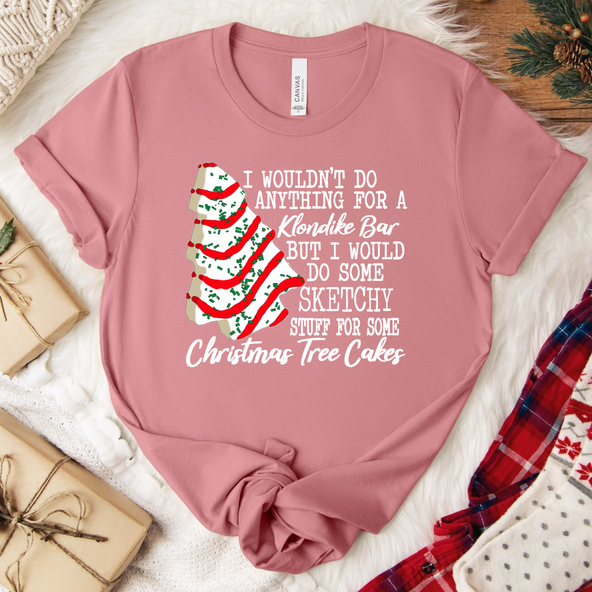 Klondike Tree Christmas T-Shirt - Mauve