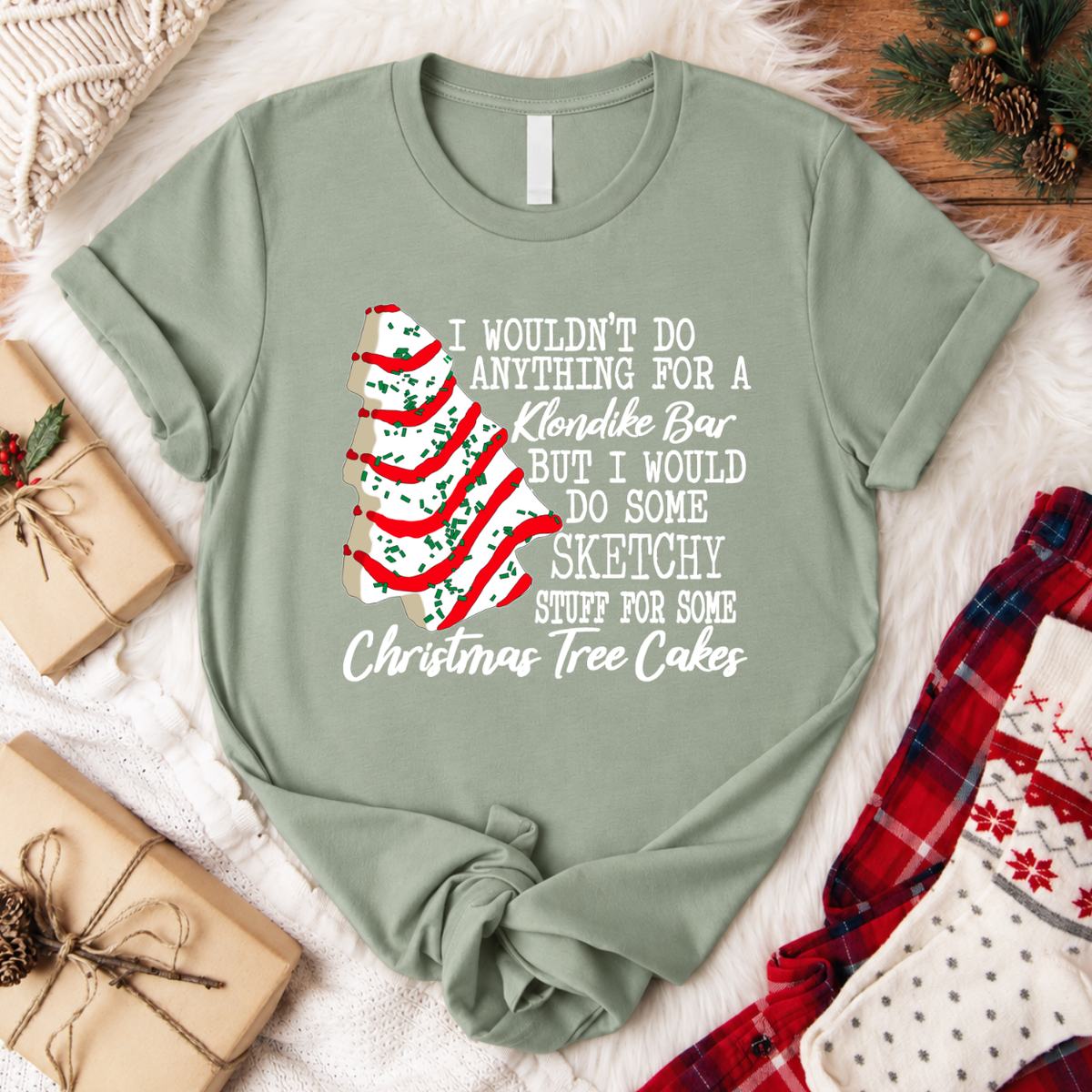 Klondike Tree Christmas T-Shirt - Sage