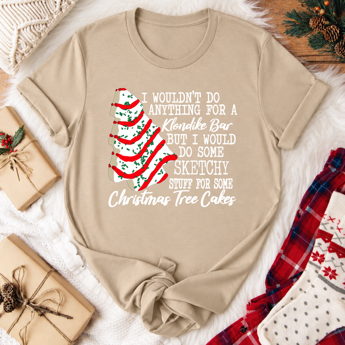 Klondike Tree Christmas T-Shirt - Tan
