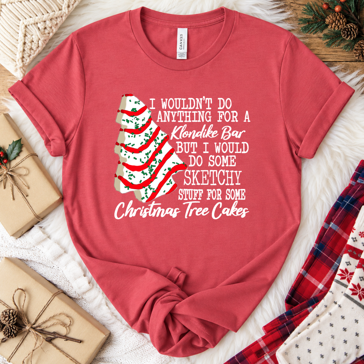 Klondike Tree Christmas T-Shirt - Vintage Red