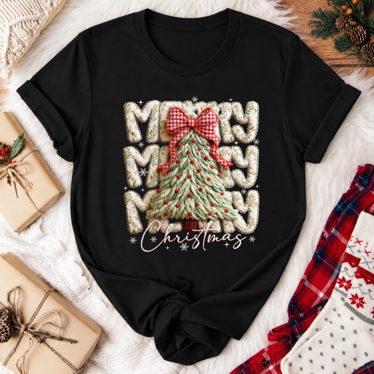 Merry Merry Christmas T-Shirt - Black