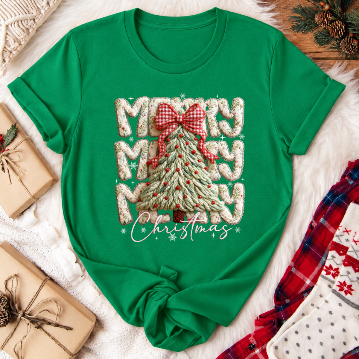 Merry Merry Christmas T-Shirt - Kelly Green