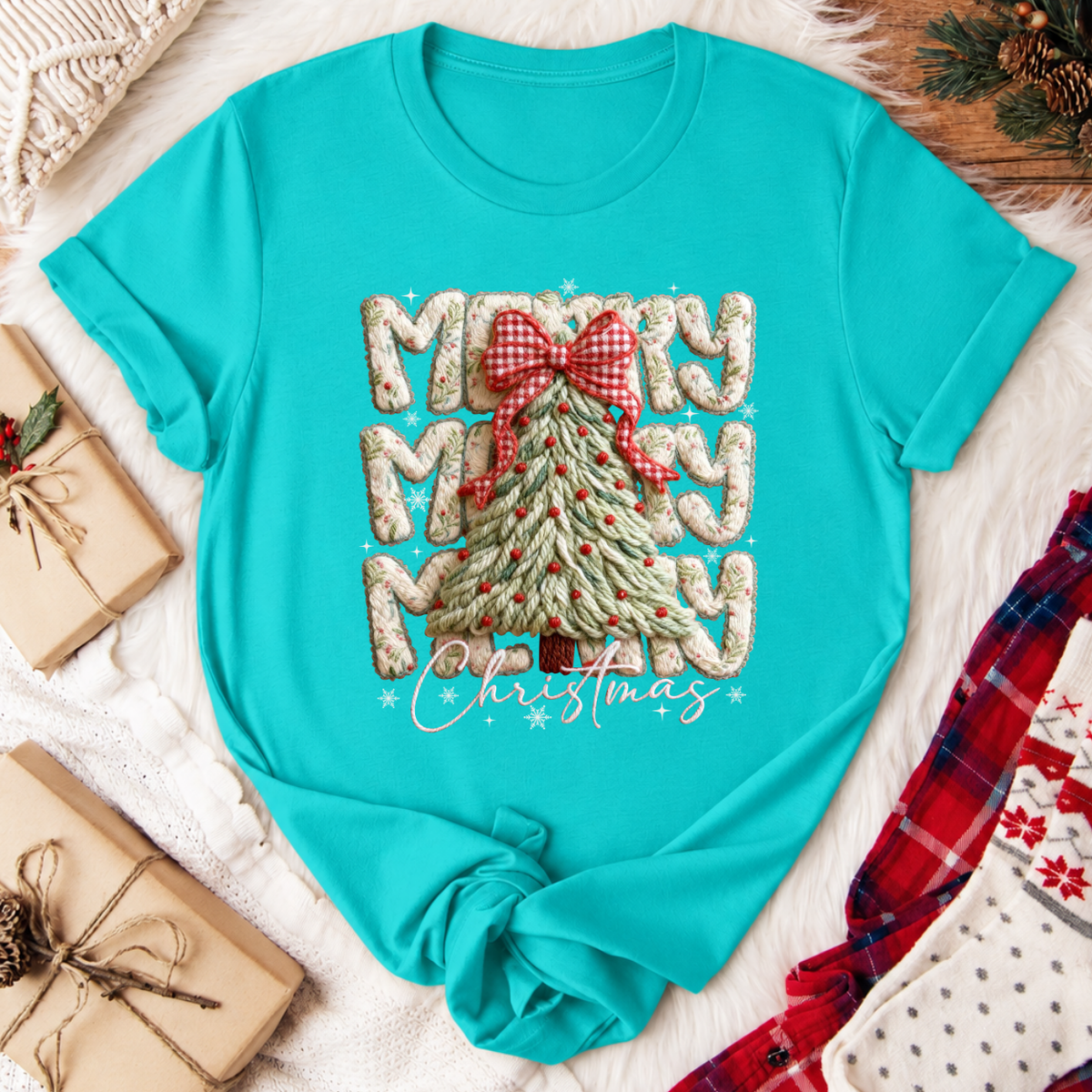 Merry Merry Christmas T-Shirt - Teal