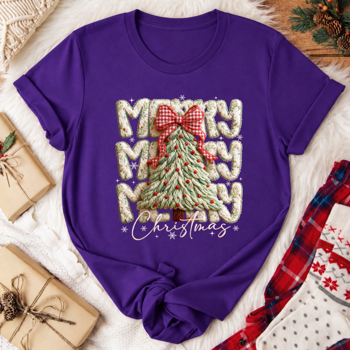 Merry Merry Christmas T-Shirt - Team Purple