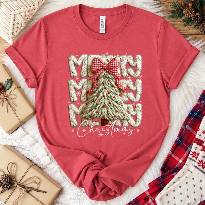 Merry Merry Christmas T-Shirt - Vintage Red