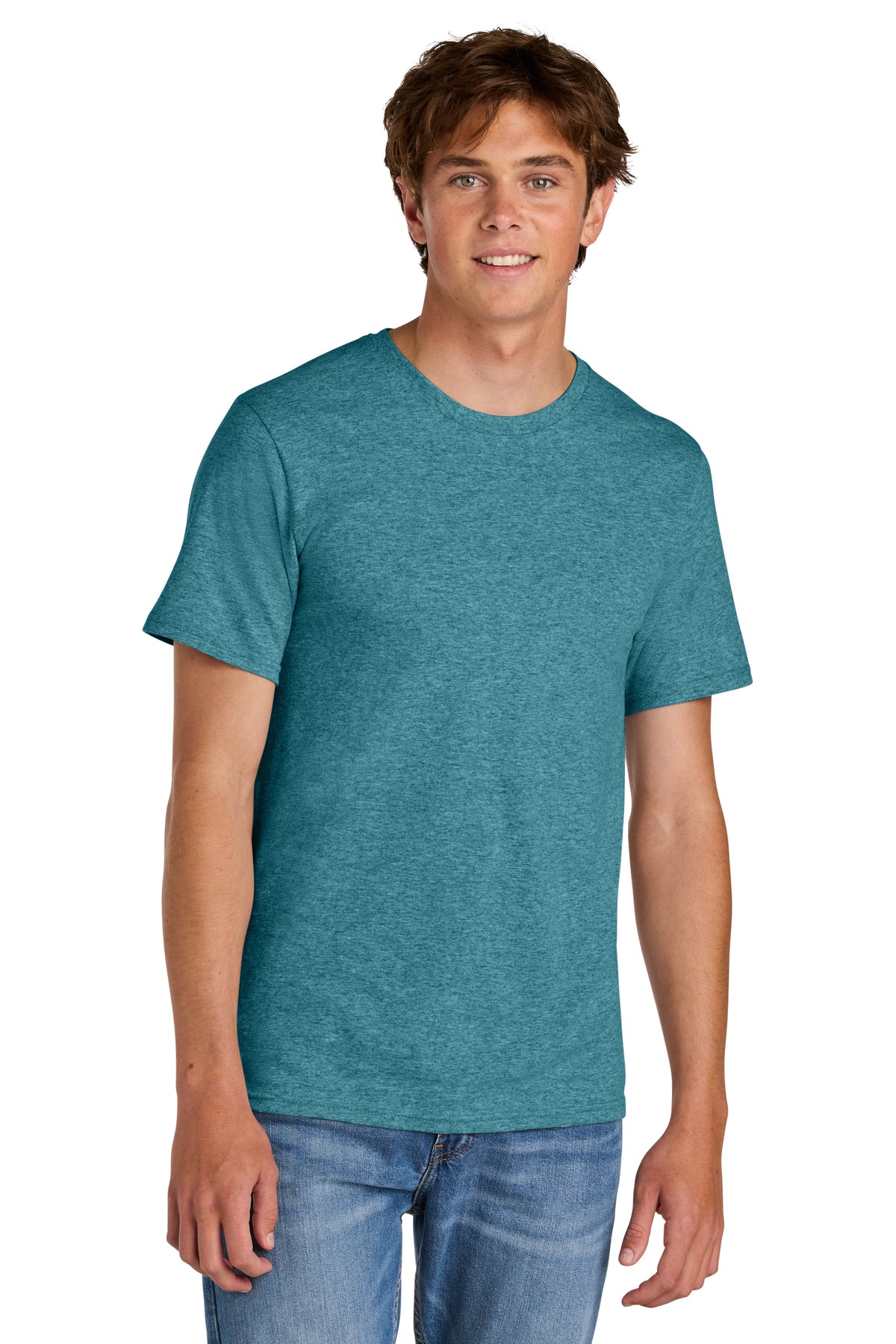 Port & Co PC43 Vivid Teal Heather official manufacturer model front