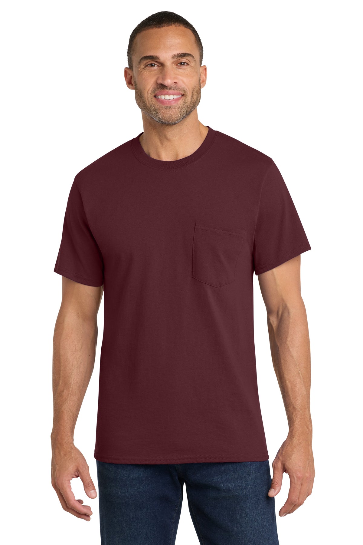 Port & Co PC54P Athletic Maroon model front