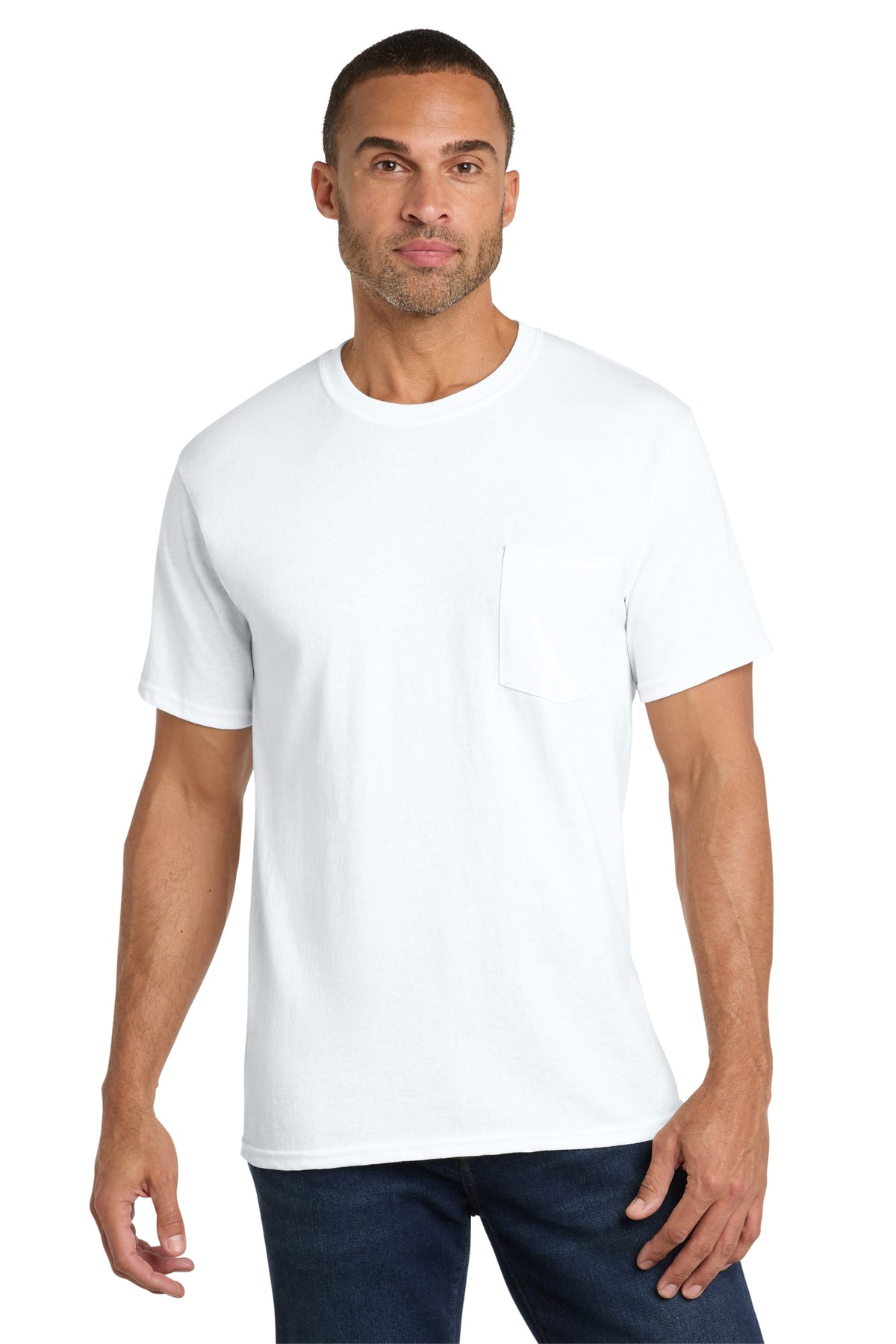 Port & Co PC54P White model front