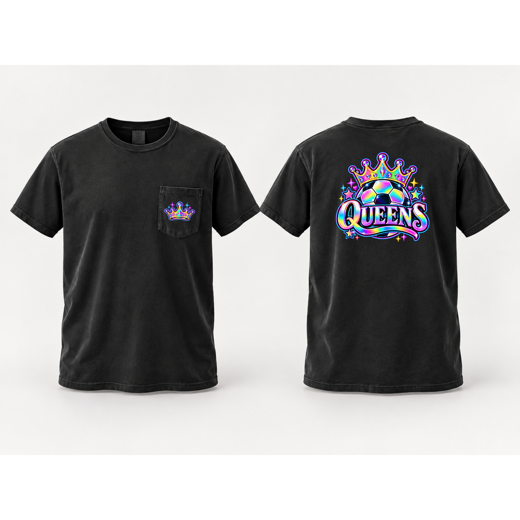 Queens Team Soccer Pocket T-Shirt Comfort Colors 6030