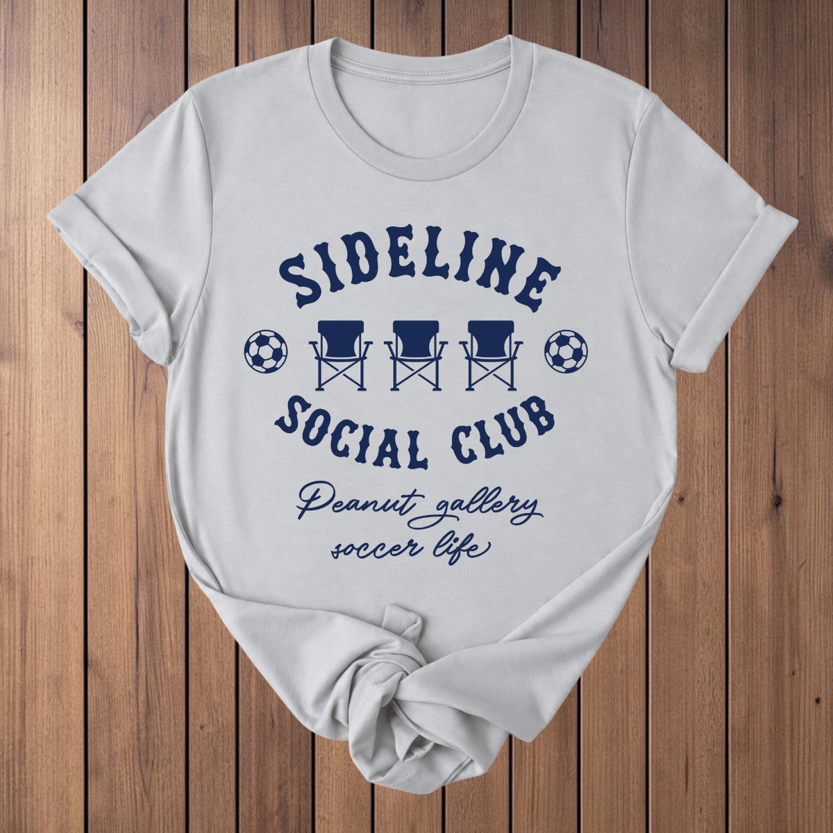 Sideline Social Club Soccer T-Shirt - Silver