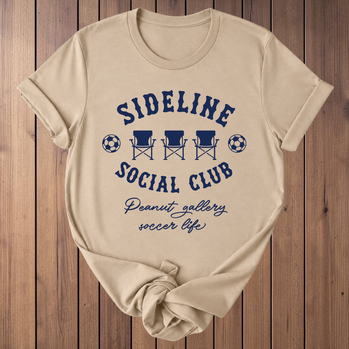 Sideline Social Club Soccer T-Shirt - Tan