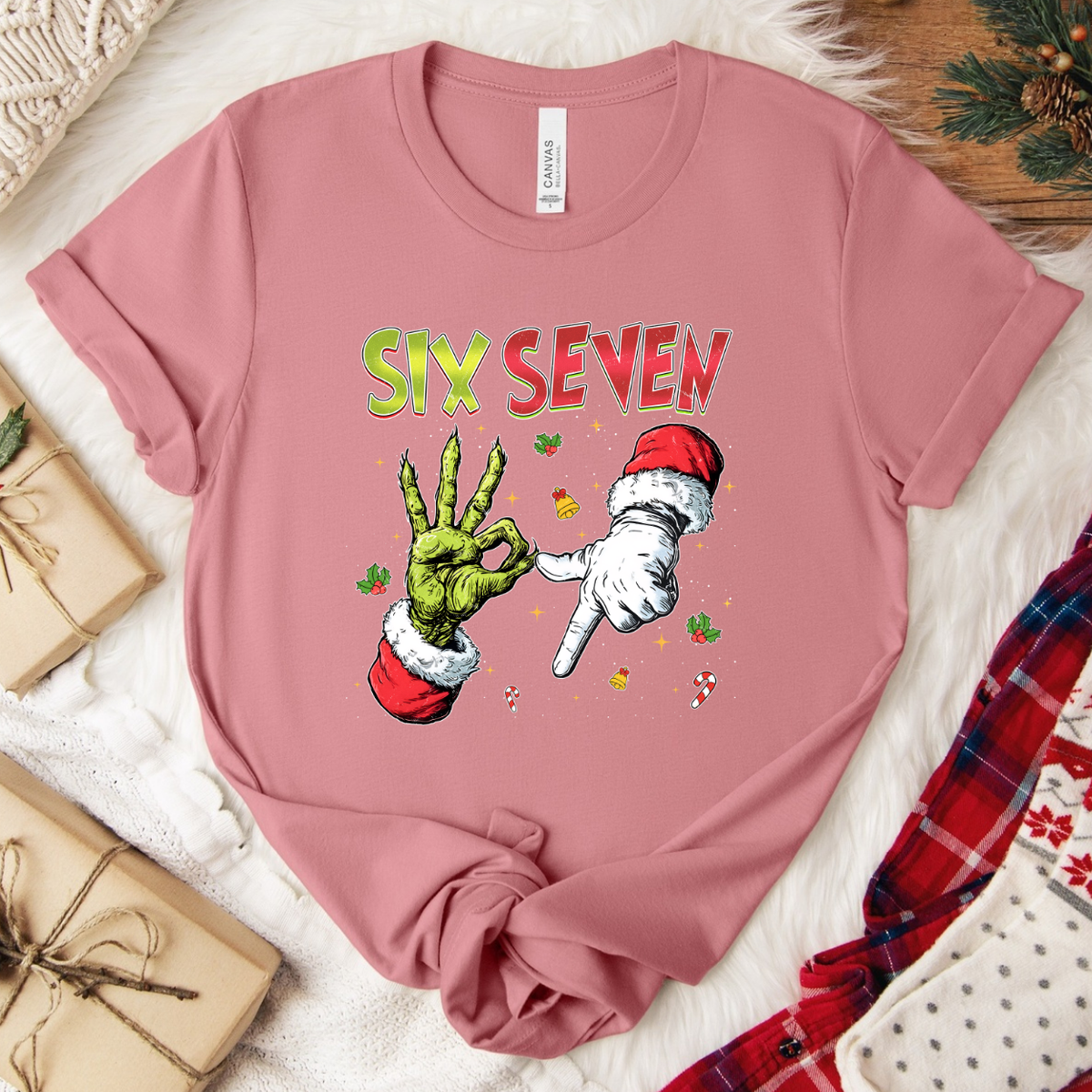 Six Seven Christmas T-Shirt - Mauve
