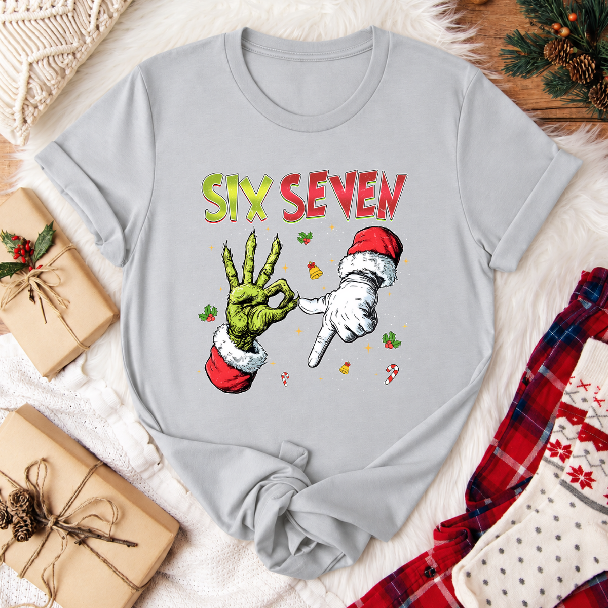 Six Seven Christmas T-Shirt - Silver