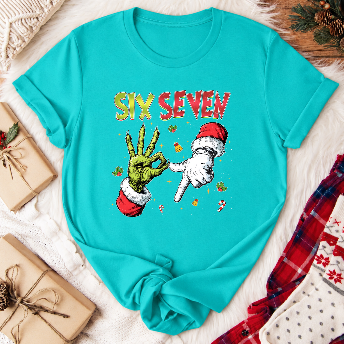 Six Seven Christmas T-Shirt - Teal
