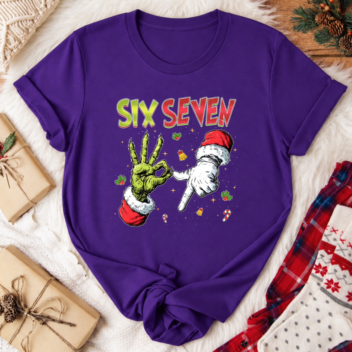 Six Seven Christmas T-Shirt - Team Purple