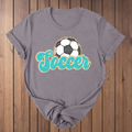 Soccer Faux Glitter T-Shirt - Storm