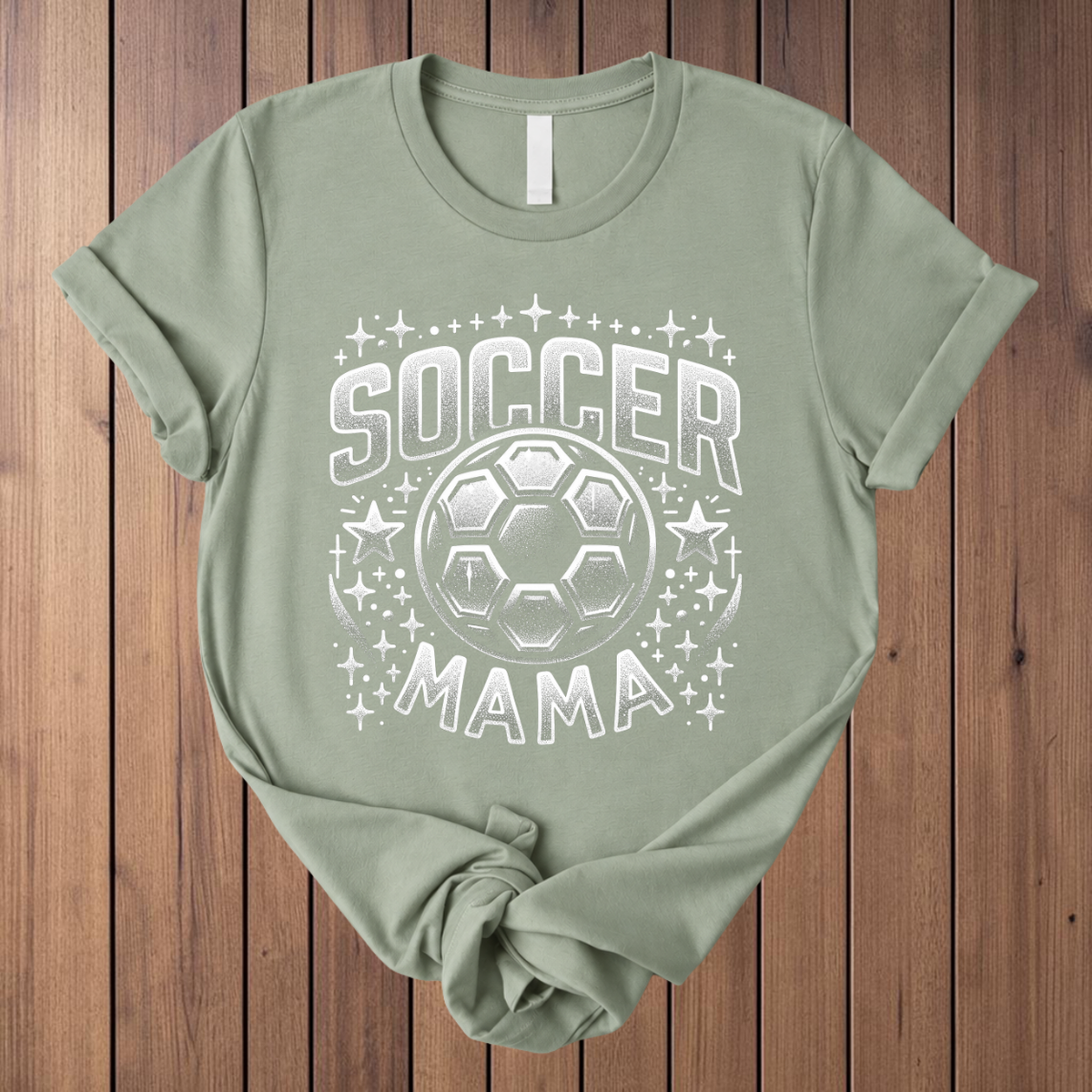 Soccer Mama Glitter T-Shirt - Sage