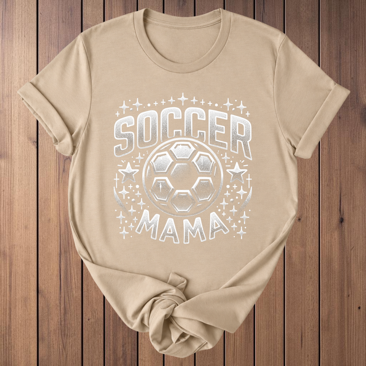 Soccer Mama Glitter T-Shirt - Tan