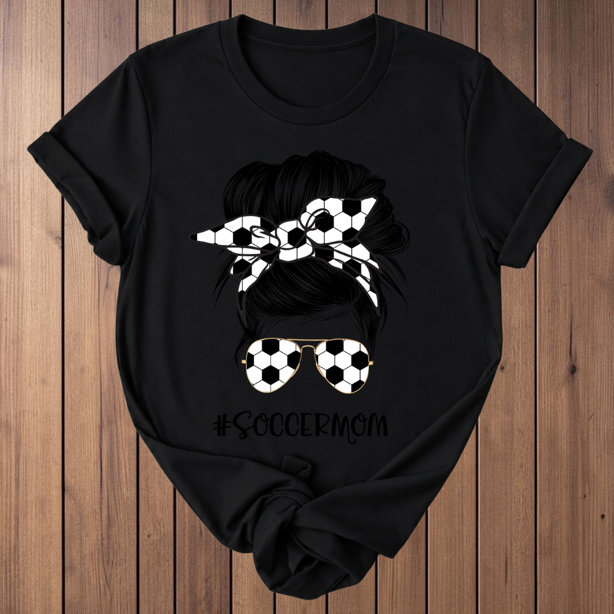 #SoccerMom Soccer T-Shirt - Black
