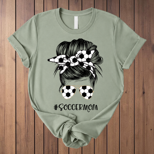 #SoccerMom Soccer T-Shirt - Sage