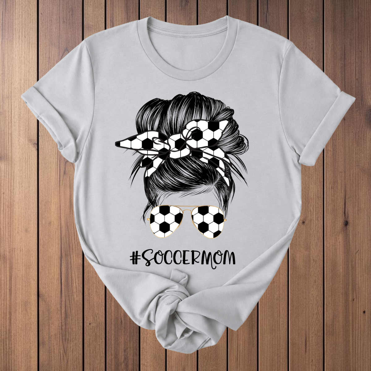 #SoccerMom Soccer T-Shirt - Silver