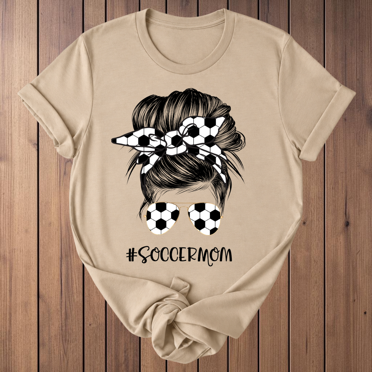 #SoccerMom Soccer T-Shirt - Tan