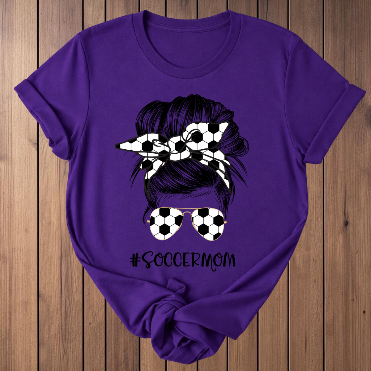 #SoccerMom Soccer T-Shirt - Team Purple