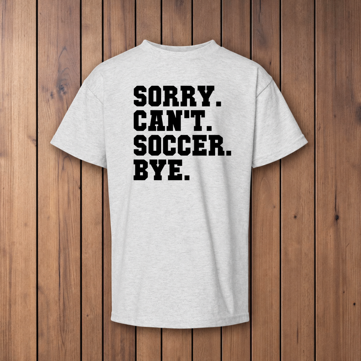 Sorry Soccer Black Youth T-Shirt - Ash