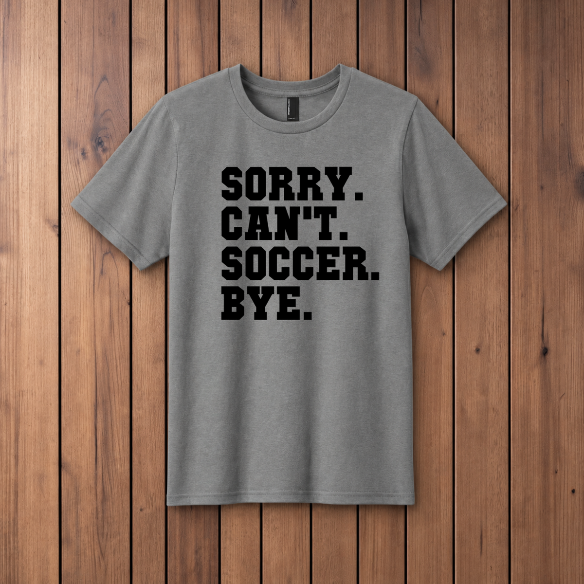 Sorry Soccer Black Youth T-Shirt - Medium Grey