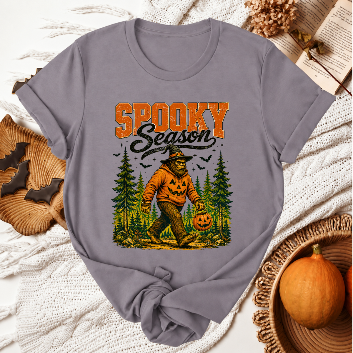 Spooky Season Big Foot Halloween T-Shirt - Storm